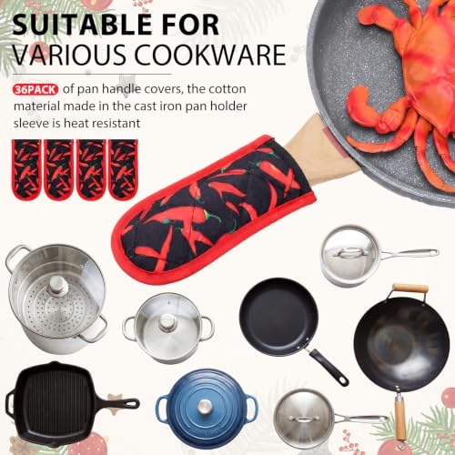 Dandat 36 Pcs Cast Iron Pan Handle Holder Silicone - Image 4