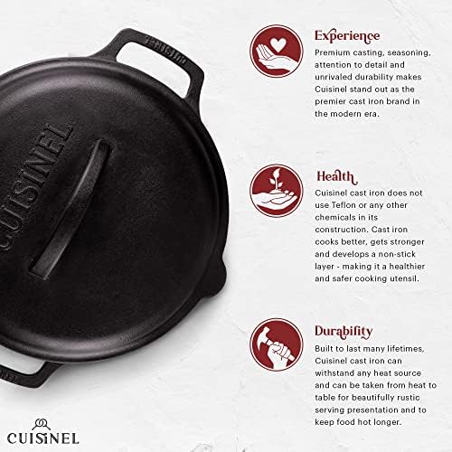 Cuisinel Cast Iron Skillet + Cast Iron Lid Set - Image 3