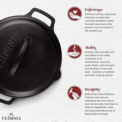 Cuisinel Cast Iron Skillet + Cast Iron Lid Set - Image 3