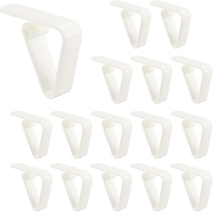 uxcell 16 Pack Plastic Tablecloth Clips, Table Cloth Cover Clamps Windproof Holder Clips 2.17" x 1.69" for Home Party Picnic Wedding Camping Dining Tables, White
