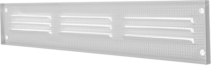 Repa Market 5-Pack 12x2 Inch Air Vent Cover/White Galvanized Steel Louvered Grill Cover with Mesh Screen/Wall or Ceiling Vent/Durable Flush Mount HVAC Register for Indoor and Outdoor Ventilation