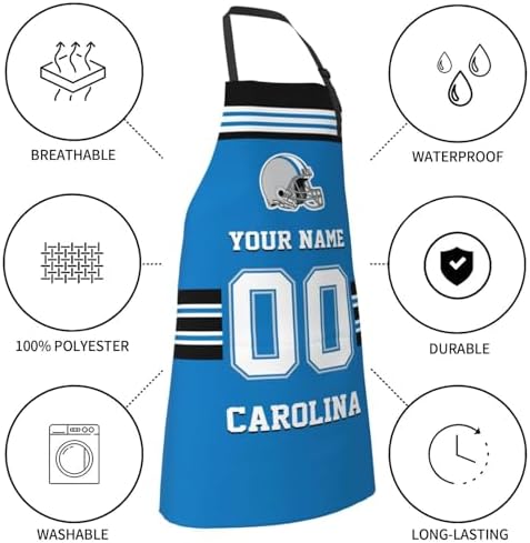 Personalized Football Style Aprons Add Name and Number Kitchen Aprons Work - Image 6