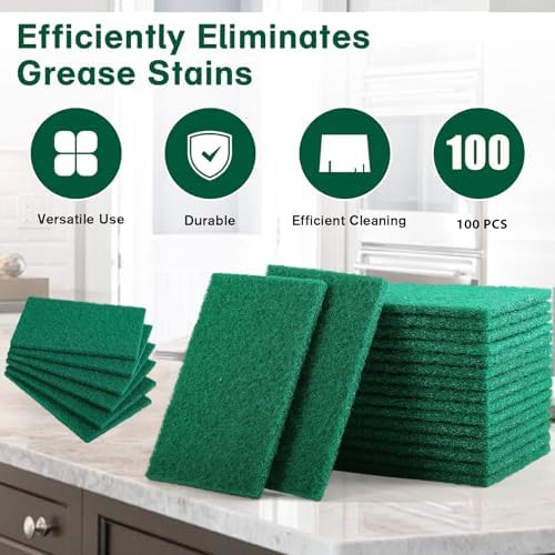 100 Pcs Scouring Pads, Dish Scrubber Scouring Pads - Image 4
