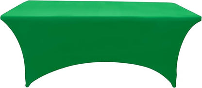 2-Pack 6ft Spandex Table Covers for Rectangle Standard Folding Tables - Wrinkle Resistant Stretch Tablecloths - Ultimate Fitted Table Protector for Parties, Trade Shows, Banquet