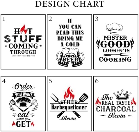 Custom Grill Master Aprons for Men, Mens Grilling Gifts for Fathers Day - Image 7