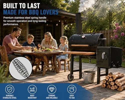 BBQ Heavy Duty Cool Touch Stove Spring Handle Grip, Custom Grill Smoker Pits - Image 6