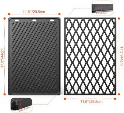 onlyfire Reversible Cast Iron Griddle and Cooking Grate Combo Set - Image 2