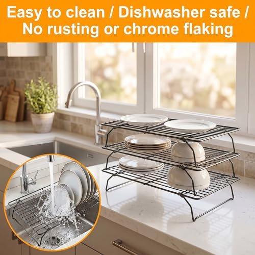 Cooling Rack for Baking, 3-Tier Stackable Wire Rack 10"x15.8" - Image 6