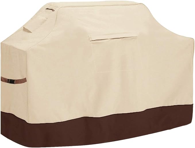 Vailge 72-inch Heavy Duty BBQ Cover, Waterproof & Dust-proof, UV & Rip Resistant, Fits Weber, Brinkmann, Char Broil & More, Beige