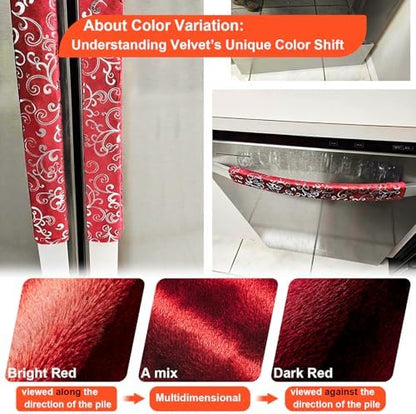 Volecy Refrigerator Handle Covers, Washable Velvet Appliance Door Handle Covers - Image 2
