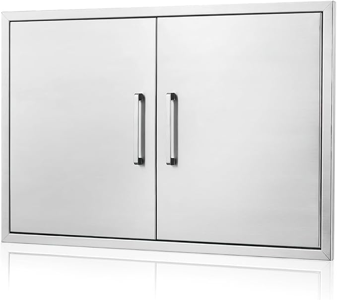 Outdoor Kitchen Door, Outdoor Kitchen Access Door, Stainless Steel BBQ Double Door, Available for Outdoor Kitchen Island or Outdoor Kitchen., 30''Wx23''H