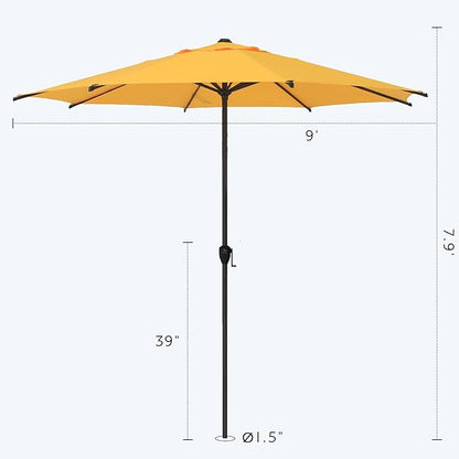 Abba Patio 9FT Lyon Outdoor Patio Umbrella Outdoor Table Umbrella - Image 3