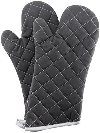 ARCLIBER Black 15" 425°F Terry Oven Mitts Quilted Heat Resistant by ARCLIBER