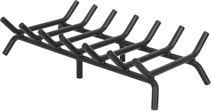 Fireplace Grate 24 inch - Fireplace Log Grates Heavy Duty Solid Round Steel | Fireplace Log Holder No Assembly | Burning Wood Log Rack for Indoor Chimney Hearth & Outdoor Camping