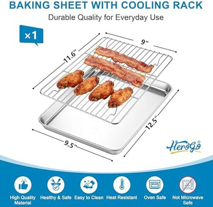 Herogo Stainless Steel Quarter Sheet Pan - Image 2