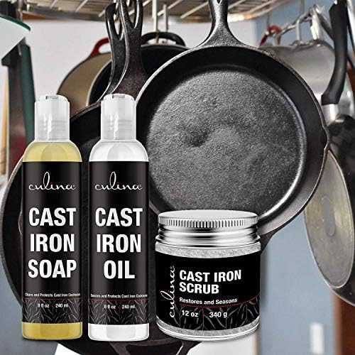 Culina Supreme Cast Iron Care Set: Restoring Scrub, Cleaning Soap & - Image 4