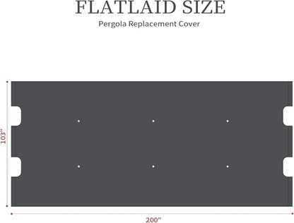 200x103 in Pergola Canopy Replacement Shade Cover Only, Dark Gray | Fits 10x10 - Image 3