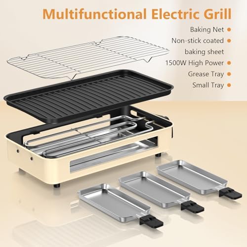Electric Indoor Grill 1500W -2 in 1 Smokeless Indoor Grill - Image 7