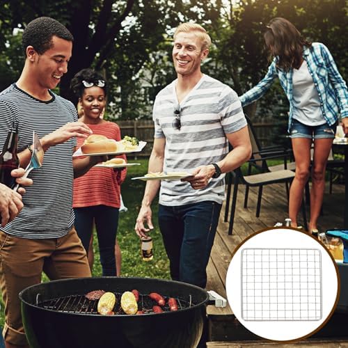 uxcell Cooling Racks, 9.8" x 9.8" Stainless Steel Barbecue BBQ Grill Net Mesh - Image 6