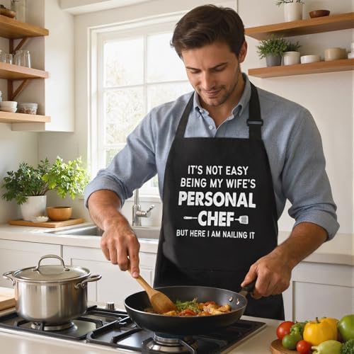 Leebbsin Funny Husband Apron, Wife's Personal Chef Cooking Gifts - Image 6