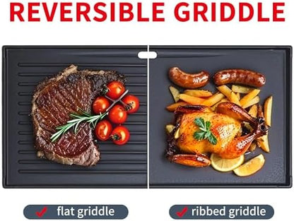 17" Reversible Cast Iron Griddle & Grill Pan - Image 3