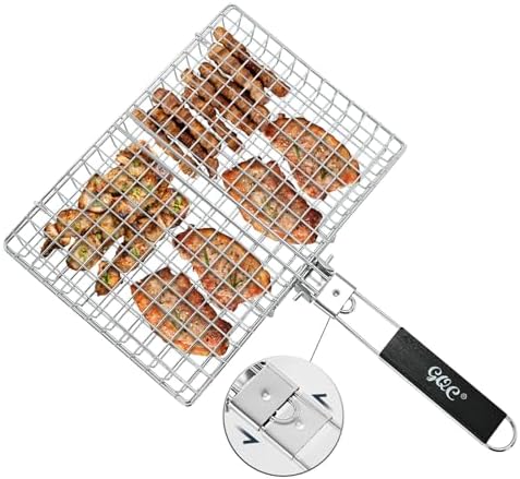 Portable BBQ Grill Basket, Fish Grill Baskets, Folding Portable Fish Grilling - Image 5