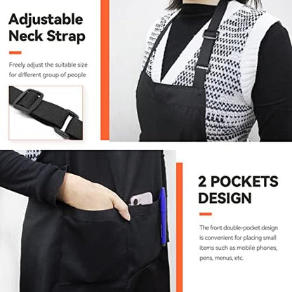 NLUS 2 Pack Kitchen Cooking Aprons, Adjustable Bib Soft Chef Apron - Image 4