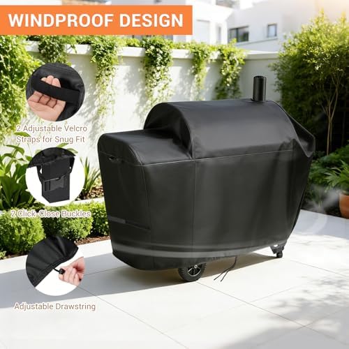 Grill Cover for Royal-Gourme-t CC1624W Barrel Charcoal Grill - Image 4