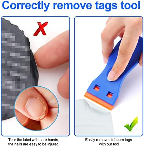 4 Pcs Plastic Razor Blade Scraper and 100 Pcs Blades, Remove Label Decal Tool， - Image 4