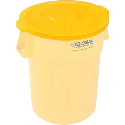 Global Industrial 55 Gallon Garbage Can Lid, Yellow