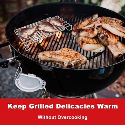 DELSbbq Universal Adjustable Grill Warming Rack - Image 5