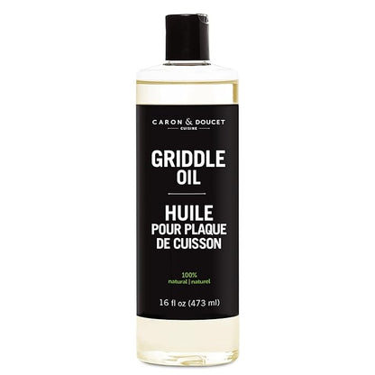 CARON & DOUCET Griddle Seasoning & Cleaning Oil | 100% Plant-Based & Food Grade | Best for Seasoning, Restoring, Curing and Care (16 oz)