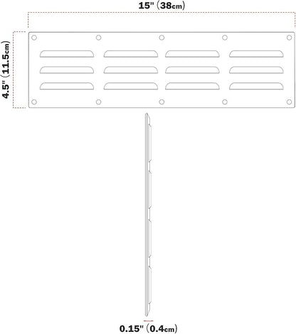 Stanbroil Stainless Steel Venting Panel for Grill Accessory, 15" by 4-1/2"