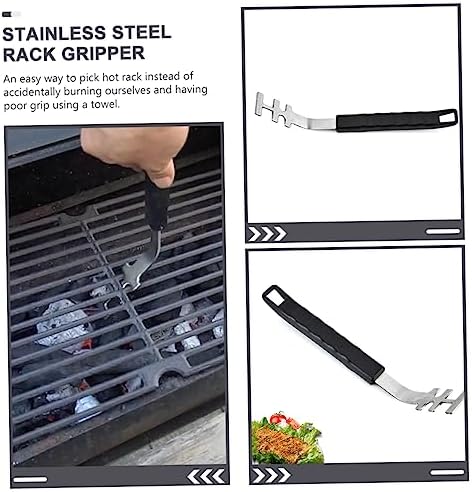 2pcs Stainless Steel Grill Gripper Multi-Functional Grate Lifter - Image 5