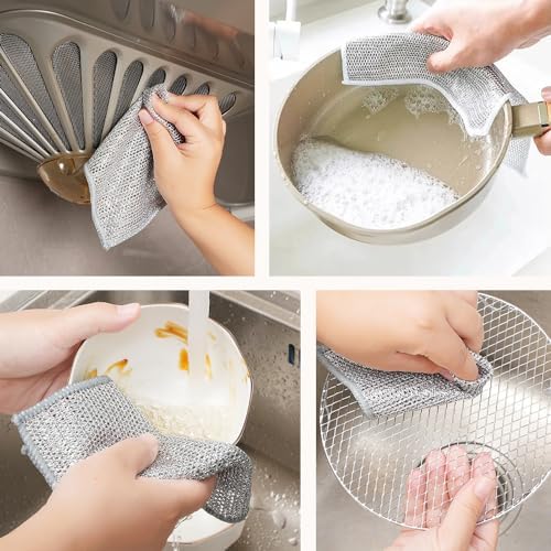 Multipurpose Wire Dishwashing Rags, 2024 New Scrubbing Wire Dishwashing Rags - Image 5
