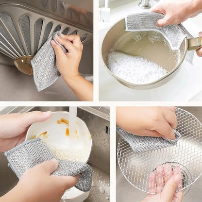 Multipurpose Wire Dishwashing Rags, 2024 New Scrubbing Wire Dishwashing Rags - Image 5
