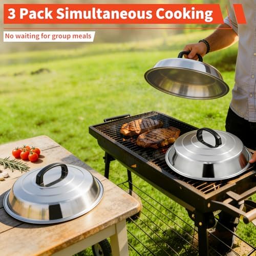 12 Inch Stainless Steel Cheese Melting Dome - Image 5