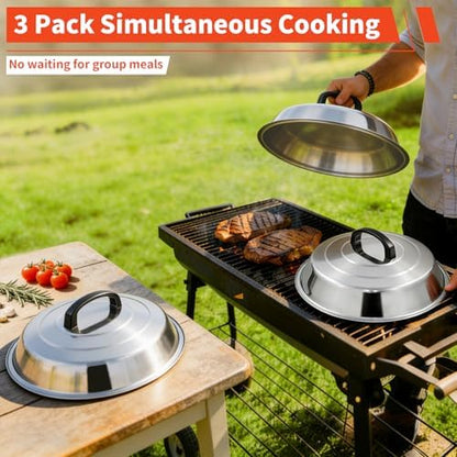12 Inch Stainless Steel Cheese Melting Dome - Image 5