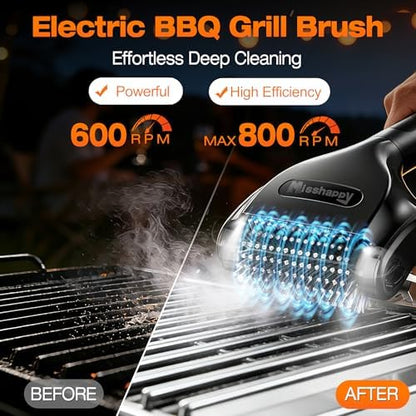 Misshappy Electric BBQ Grill Brush - 4000mAh Cordless BBQ Grill Cleaner 2 Speed - Image 2