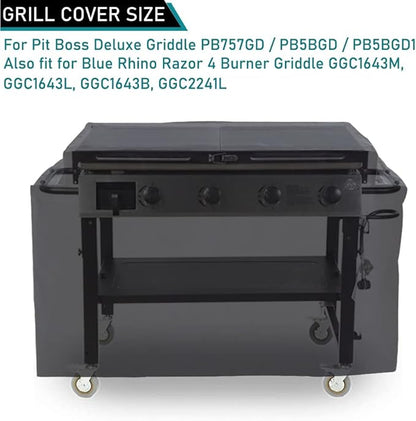 ZJYWSCH Cover for Pit Boss Deluxe 4 Burner PB757GD, Standard/Deluxe 5 Burner PB5BGD PB5BGD1 Griddle Grill, Waterproof for Blue Rhino Razor Griddle GGC1643L