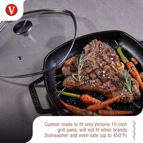 9.7-Inch Glass Lid for Victoria Square 10-Inch Square Skillet or Pan, Custom - Image 3