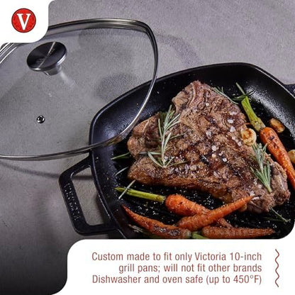 9.7-Inch Glass Lid for Victoria Square 10-Inch Square Skillet or Pan, Custom - Image 3