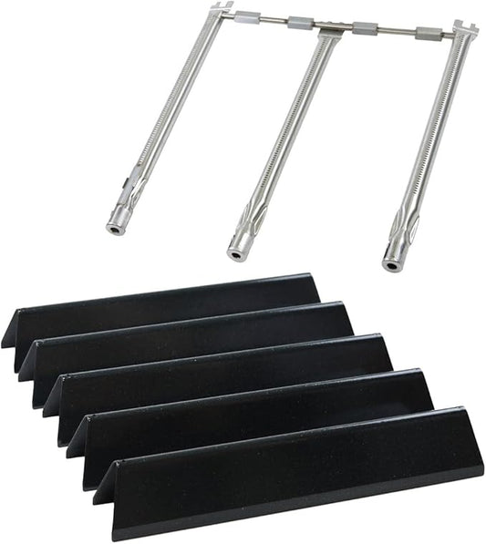 Spirit e310 7636 Flavorizer Bars & 69787 Grill Burner for Weber Spirit and Spirit II 300 Series E310 E320 E330 S310 S320 S330 68950 with Front Control, Grill Parts 15.3" Heat Plate, 18" Burner Tube