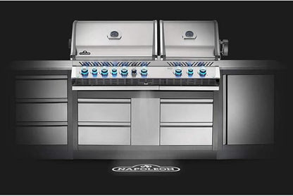 Napoleon BIPRO825RBINSS-3 Built-in Prestige PRO 825 RBI Natural Gas Grill Head, sq.in. + Infrared Infrared Bottom andRear Burner, Stainless Steel