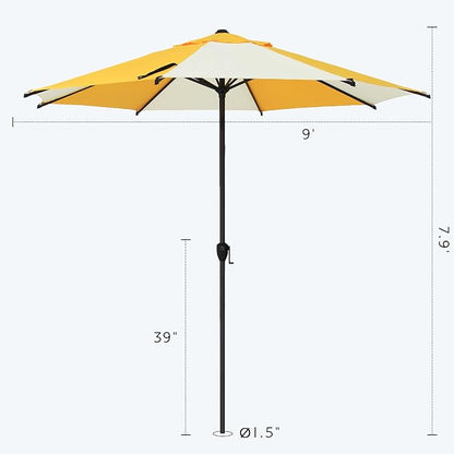 Abba Patio 9FT Lyon Outdoor Patio Umbrella Outdoor Table Umbrella - Image 3