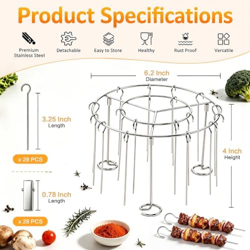 P&P CHEF Air Fryer Accessories Kit, Air Fryer Grill Skewer Rack - Image 4
