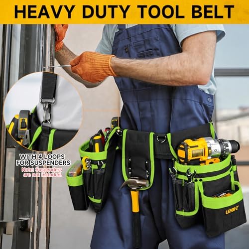 Tool Belt with 4 D-Rings, 27-Pockets Tool Belts - Image 6