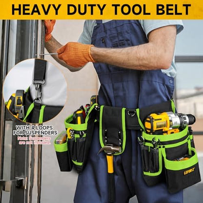 Tool Belt with 4 D-Rings, 27-Pockets Tool Belts - Image 6
