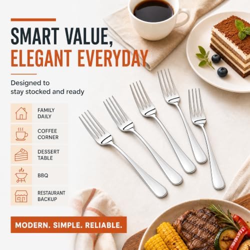 NICE KITCHEN 32 Pieces Dinner Forks Set, Stainless Steel Dinner Fork - Image 2