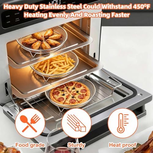 P&P CHEF 7.9'' Round Air Fryer Rack Set of 3, Air Fryer Basket - Image 7